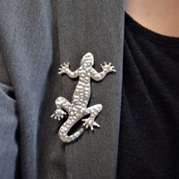 Silver Brooch: Gecko