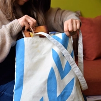 Blue Print Tote Bag 