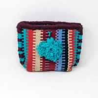 Woven Pouch with Teal Tessel