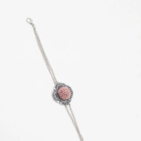 Embroidered Circular Bracelet - Pink