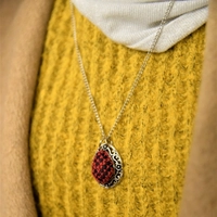 Embroidered Necklace Diamond Shape 