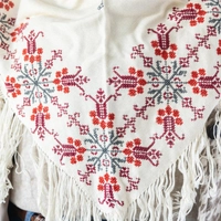 Embroidered Scarf: Triangle Shape