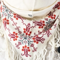 Embroidered Scarf: Triangle Shape