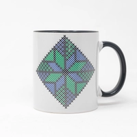 Green and Black Star Pattern Mug