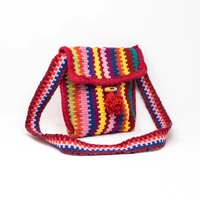 Small Hand Woven Cross Body Bag - Red