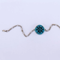 Blue Embroidered Bracelet