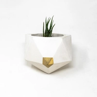 Set of Three Geometric Plant Pots - Gileded