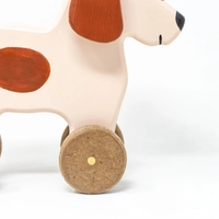 Wooden Dog Toy on Wheels