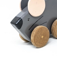 Wooden Mouse Toy on Wheels