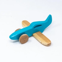 Wooden Plane Toy on Wheels - White