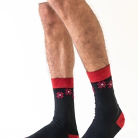 Stars Embroidery Black Cotton Socks