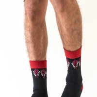 Black Embroidered Cotton Socks