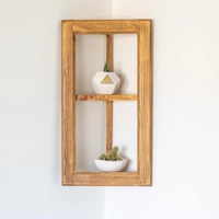 Wooden Corner Shelf and Frame