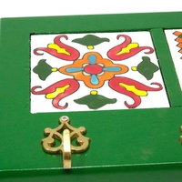 Decorative Key Hanger with Handpainted Ceramics