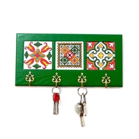 Decorative Key Hanger with Handpainted Ceramics