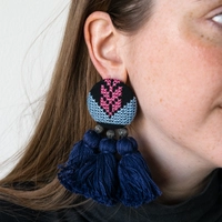 Tassel Earrings - Blue