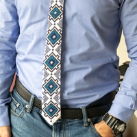 Embroidered Tie (Blue)
