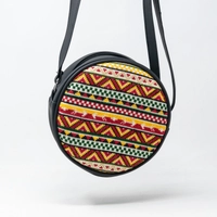 Circular Embroidered Purse (Yellow & Red)
