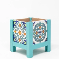 Blue Tones Tile Pot - Multiple Colors - Turquoise