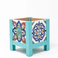 Blue Tones Tile Pot - Multiple Colors - Turquoise