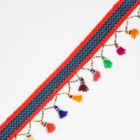 Handmade Belt with Multicolor Tassels - Dots 