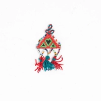 Mini Hand-Beaded Triangle Ornament (Red)