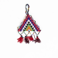 Hand-Beaded Triangle Ornament (Multicolor)