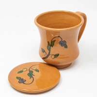 Decorated Mug with Coaster: Flower