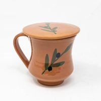Decorated Mug with Coaster: Olive Branch