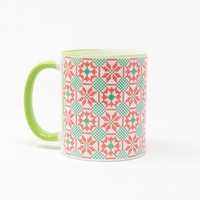 Embroidered Mug: Green Handle