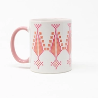 Embroidered Mug: Pink Handle