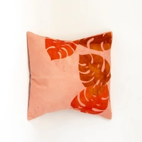 Pink Cushion - Leaves