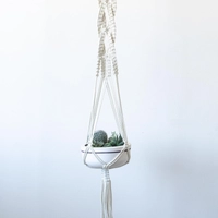 Braid Knotted Macrame Plant Hanger - Long Rope 
