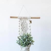 Wooden Knotted Macrame Plant Hanger - Circular knitting