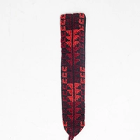 Black Fabric Bookmark with Red Peasant Embroidery