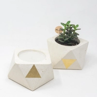 Gilded Candle Holder and Plant Pot Set 