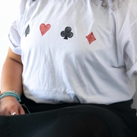 White T-shirt - Playing Cards Symbols