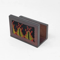 Red and Green Embroidered Cardholder - Small
