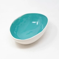 Ceramic Melon Shaped Bowl - Multiple Colors and Sizes - Color (YELLOW)