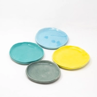 Ceramic Plate Set of Four - Multiple Colors