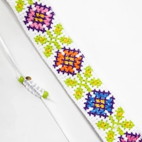 White Floral Embroidery Bracelet  