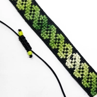Zigzag Chain Embroidery Bracelet - Multiple Colors - Green