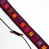 Multicolored Squares Embroidery Bracelet