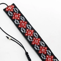 Red Rhombus Embroidery Bracelet 