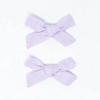 Two Bow Hair Clips - Multiple Colors - Pink