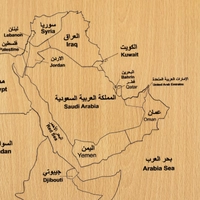 ديكور حائط خشب - خريطة الوطن العربي
