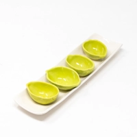 Ceramic Tray with Four Lemon Shaped Ramekin Bowls