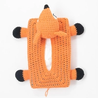 Crochet Orange Fox Tissue Box Cover 