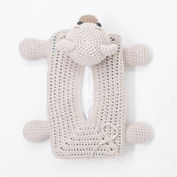 Crochet Beige Teddy Bear Tissue Box Cover 