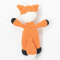 Crochet Orange Fox Door Security Stopper For Knobs